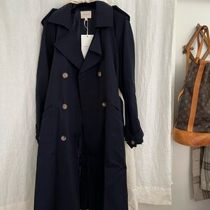 SEZANE SCOTT TRENCH COAT NAVY - SIZE 2 NWT